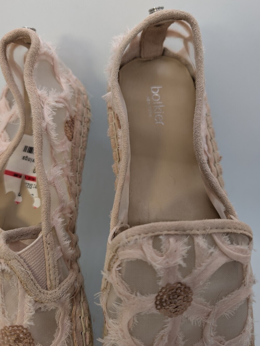 Botkier Blush/Floral Mesh & Sequin Espadrille Slip-Ons Size 8M - Picture 5 of 13